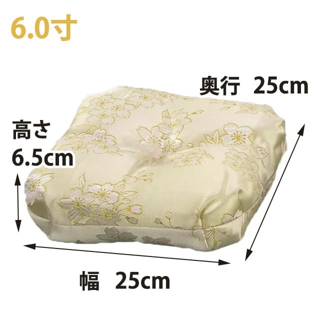 八角りん布団ベージュ6.0寸寸法図