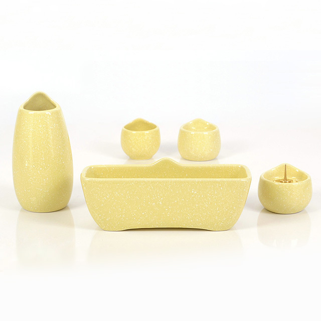 陶器 しずく イエロー 3.0寸～3.5寸 5具足セット