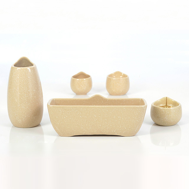 陶器 しずく アイボリー 3.0寸～3.5寸 5具足セット