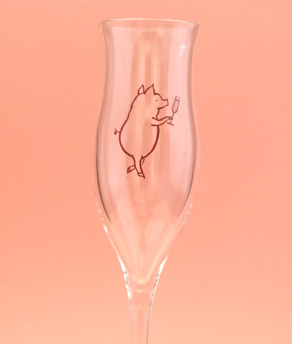 ｂｏｏ 立ち乾杯 シャンパン ｇｉｒｌ 赤 グラスファクトリー創吉