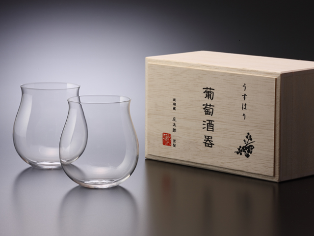 うすはり 葡萄酒器 ブルゴーニュ 2ケセット 木箱入 グラス