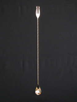 バースプーン40cm ツイスト+3.5回転増 金メッキ グラスファクトリー創吉