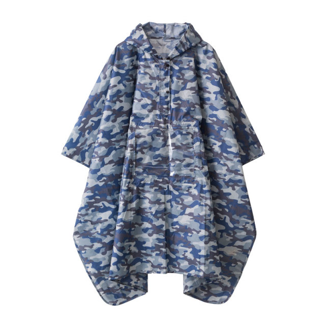 窓付きレインポンチョ カモフラ