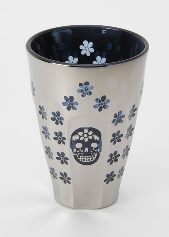 BLACKMETAL WARE/ガイコツ×花 インディゴ