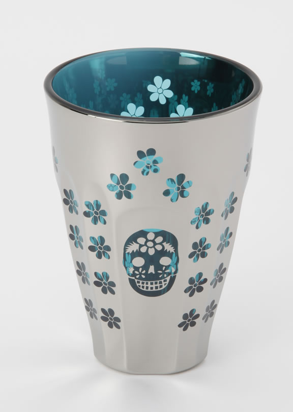 BLACKMETAL WARE/ガイコツ×花 ターコイズ