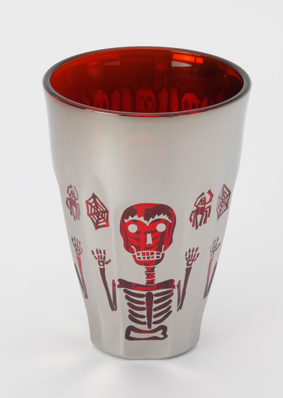 BLACKMETALWERE ガイコツ×蜘蛛 レッド