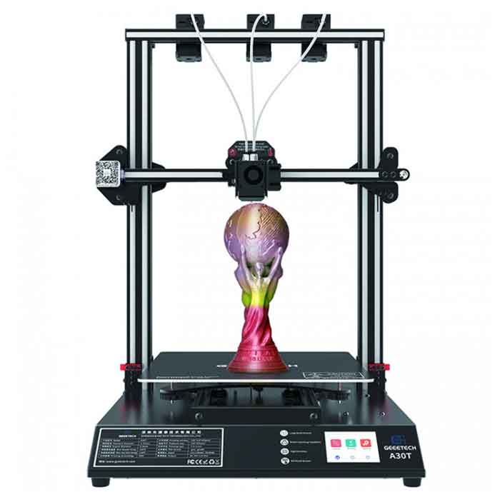 New Version GEEETECH A30T 3Dプリンター 一部組立済みDIYキット 3 in 1ミックスカラー 320×320×420mm大容量ビルドエリア 3.2インチフルカラータッチスクリーン 停電時復帰機能