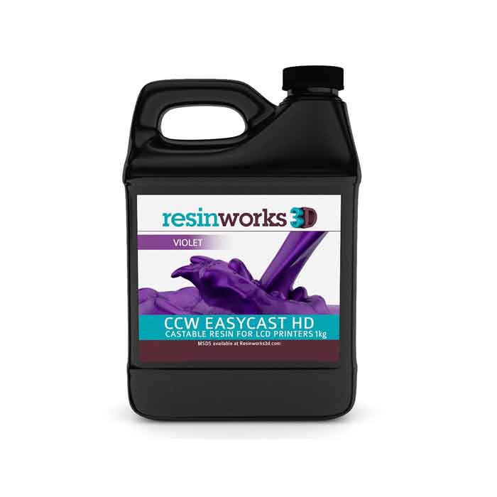 resinworks3D　CCW　EasyCast　HDレジン-バイオレット500g　LCD光造形 3Dプリンター用 (Anycubic Photon、Bean、FlashForge、Phrozen 3Dプリンター、Wanhao、およびその他のLCDベースのプリンター）CCW EasyCast HD LCD-Violet