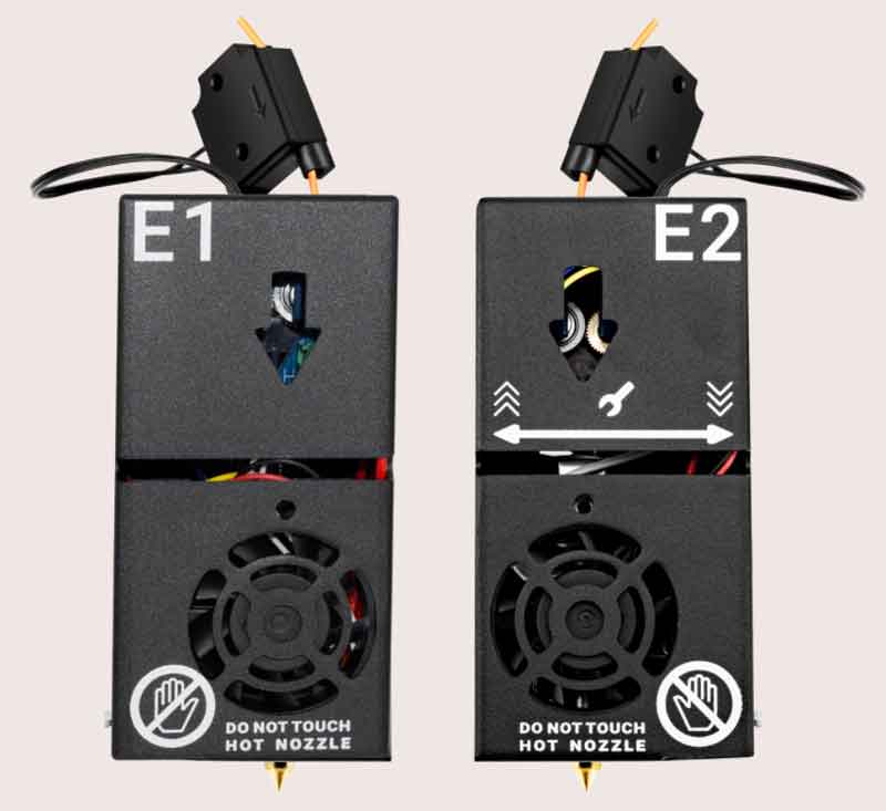 Tenlogデュアル押出機ノズルキットE1+E2（フィラメント振れセンサー付き）