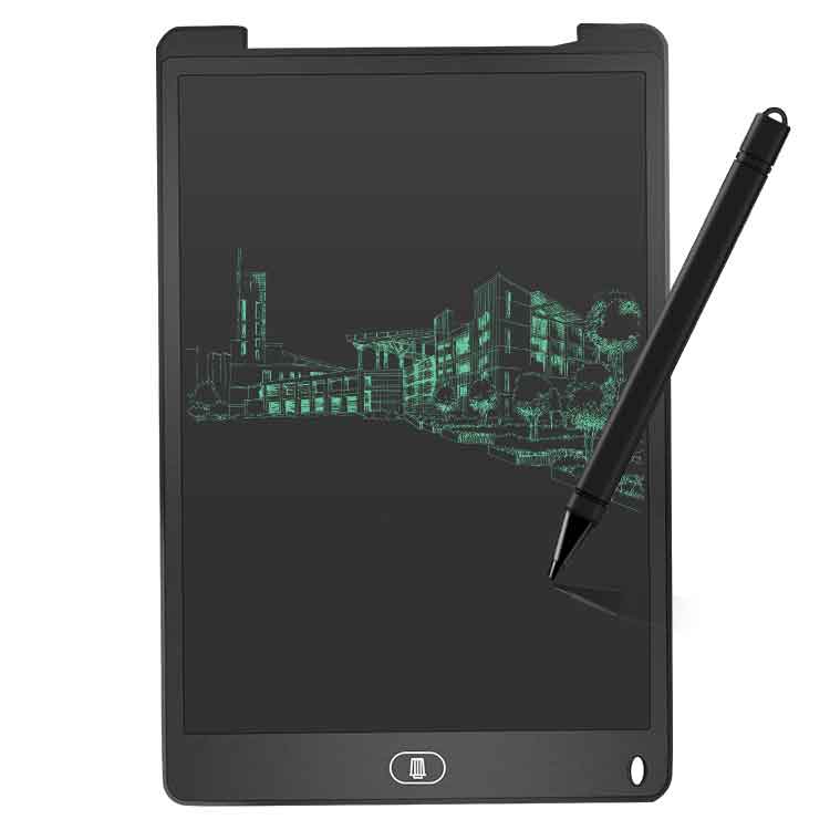 電子メモ帳 　ロック機能搭載  書いて消せるボード 12インチ (本体色ブラック)