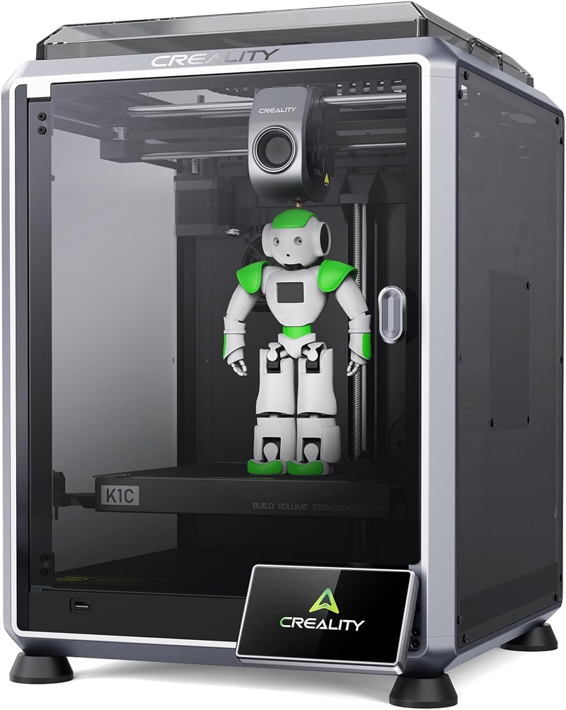 Creality K1C-2025 3Dプリンター 600mm/s高速印刷 自動ベッドレベリング CoreXY構造 AIエラー検出 ダイレクト押出機 300℃ノズル 炭素繊維/Hyper/CFフィラメント対応 組立不要 振動抑制 無線データ転送 日本語UI対応 複雑設定不要 初心者向け 造形サイズ220x220x250ｍｍ