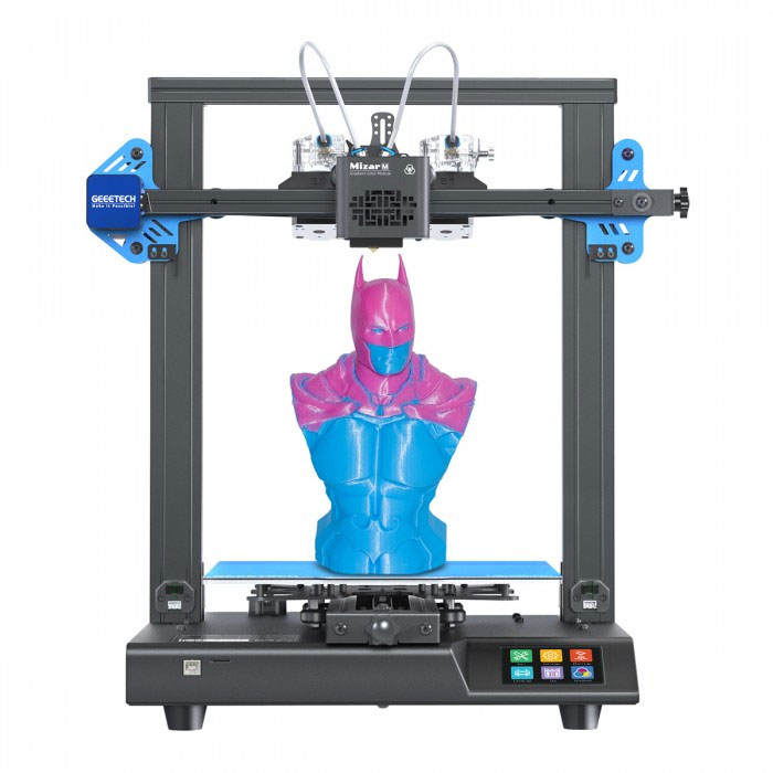 New Geeetech Mizar M Dual Extruder Multi Color 3D プリンター、デュアル Z 軸、TMC2208 サイレント ドライバー、印刷ボリューム 255X255X260mm