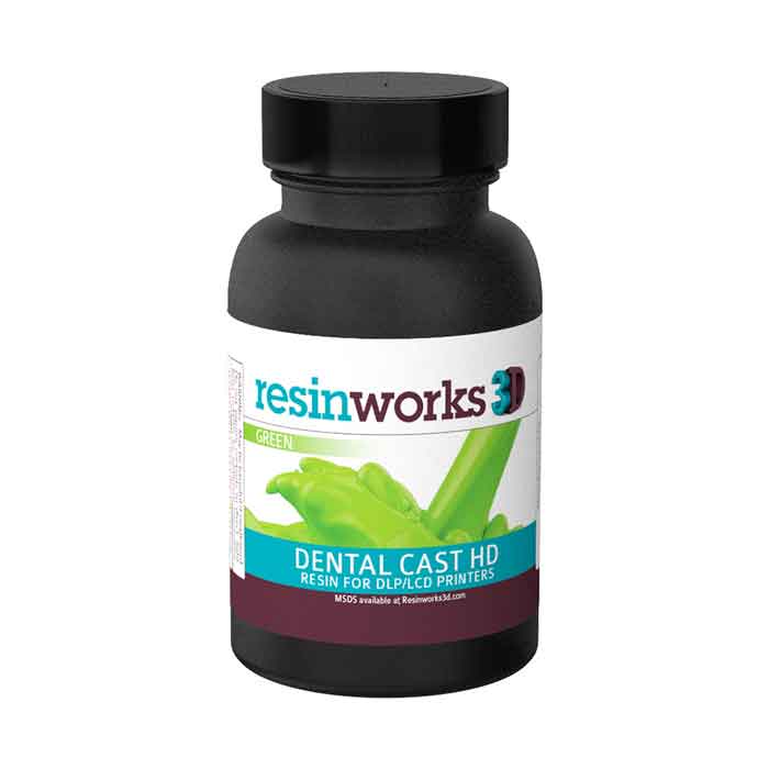 Resinworks3d 歯科用キャストhdレジン グリーン1kg Lcd光造形 3dプリンター用 Anycubic Photon Bean Flashforge Phrozen 3dプリンター Wanhao およびその他のlcdベースのプリンター Dentalcast Hd Green