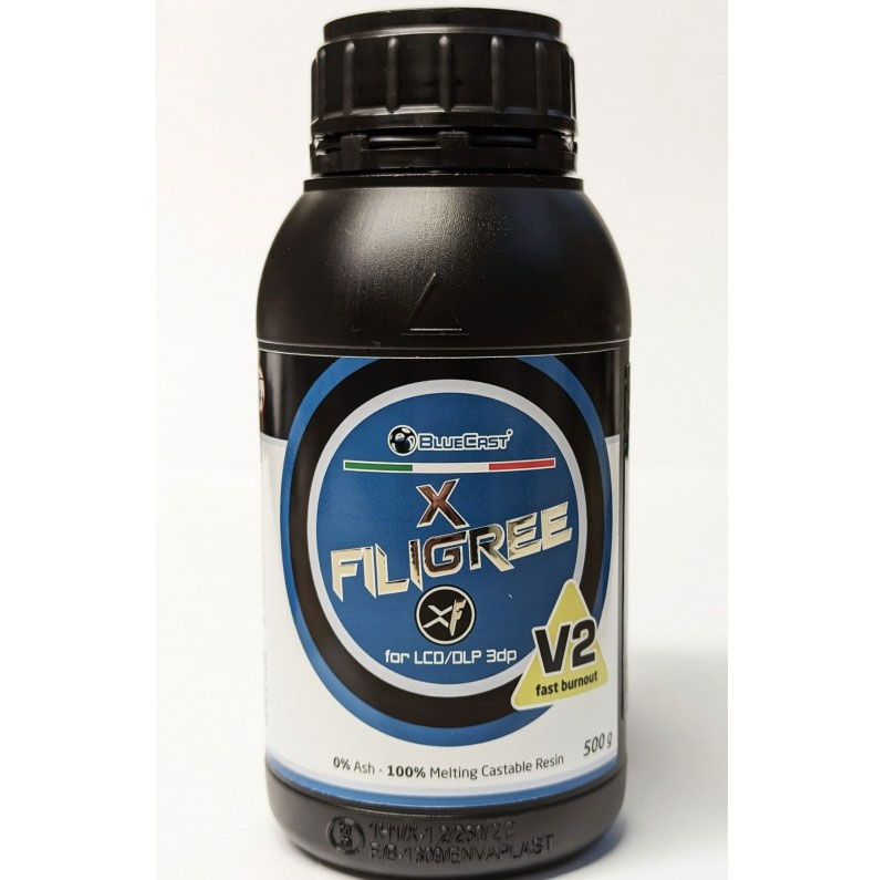 BlueCast X-Filigree V2 LCD/DLP  レジン　光造形monoLCD/DLP 3Dプリンター用 ( Anycubic mono/monose/monoX、Zortrax、Phrozen、 Elegoo、などのmonoLCDプリンター） BlueCast X-Filigree V2  MONOLCD/DLP 0.5 kg