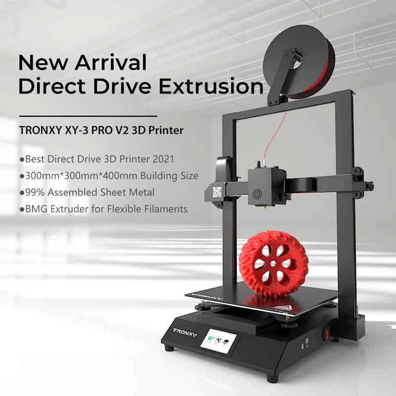 Tronxy XY-3Pro V2 DIY 3Dプリンターキット 300x300x400mm印刷サイズ/取り外し可能なBMGダイレクト押出機/自動レベリング