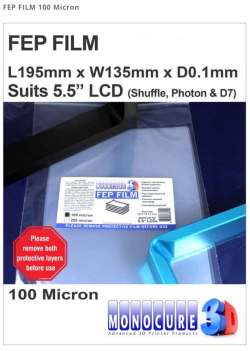 Monocure3D  SLA/LCD光造形式 3Dプリンター用FEPフィルム100ミクロン（Shuffle・Photon・WanhaoD7などスペアパーツ）
