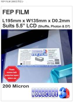 Monocure3D  SLA/LCD光造形式 3Dプリンター用FEPフィルム200ミクロン（Shuffle・Photon・WanhaoD7などスペアパーツ）