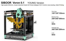 注目のVORON プロジェクト！SIBOOR Voron 0.1 YOUNG Version 3Dプリンター組立キット 120x120x120mm印刷サイズ/高速250mm/s、準工業グレード/Wi-Fi/オートレベリング/サイレント印刷【正規販売代理店】
