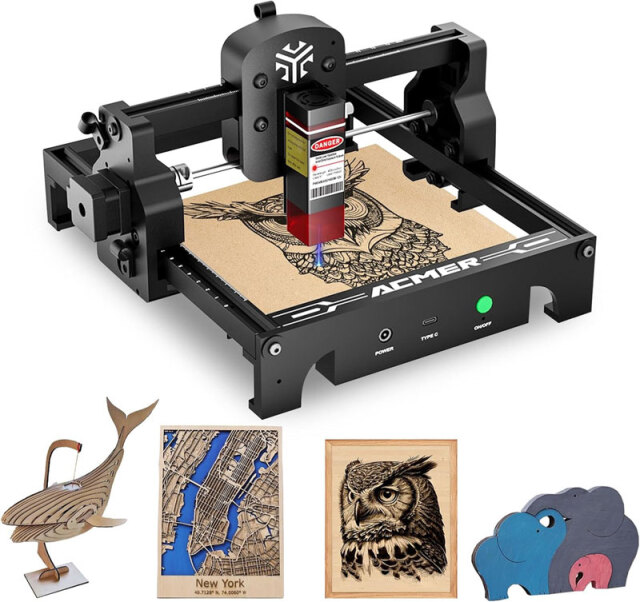 512501 ACMER S1 レーザー彫刻機 2500mW クラス1 ACMER S1 レーザー彫刻機 DIY 初心者 0.01mm 高精度 ミニ 彫刻機