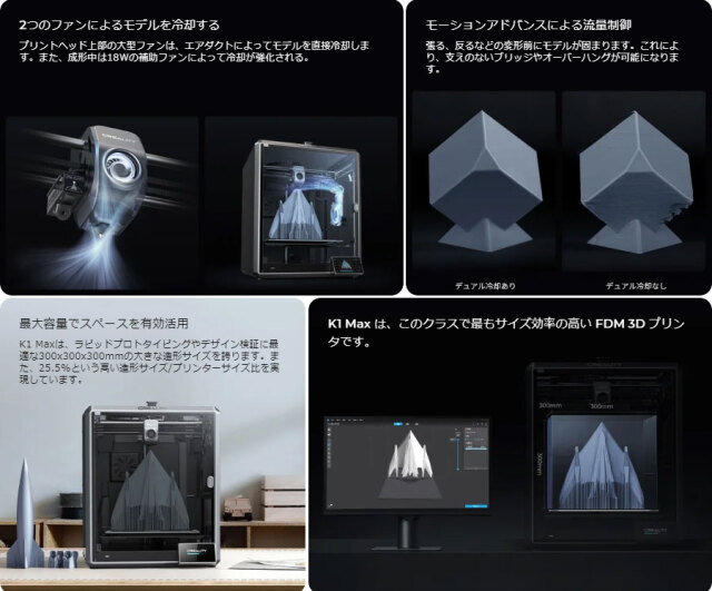 Creality K1 MAX 3Dプリンター 600mm/s高速 20000mm/s加速度 AI