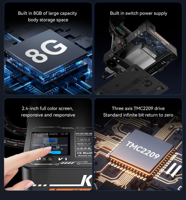 KINGROON KP3S-V1 3Dプリンターキット （klipper 350mm / s シングル