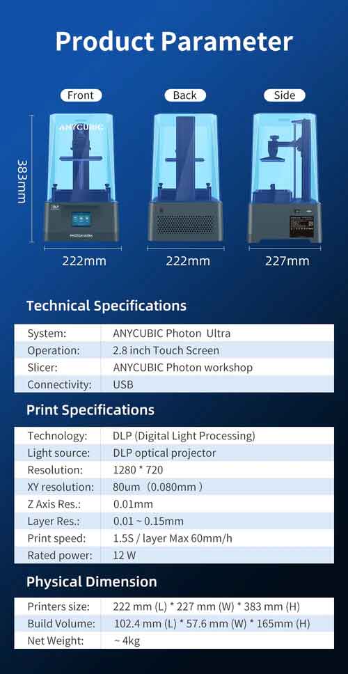 Anycubic Photon Ultra 光造形式DLP 3Dプリンター【正規販売代理店】