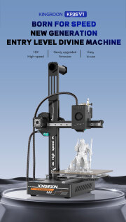 KINGROON KP3S-V1  3Dプリンターキット  （klipper搭載 350mm/s シングルアーム Z-AXIS/超静音ドライバーTMC2209/マグネットビルドプレート/デュアル リジッド ガイド レール /ビルドサイズ:180x180x180mm）