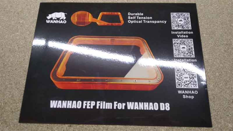 WANHAO  duplicator D8 光造形式 3Dプリンター用FEPフィルム（WANHAO純正）