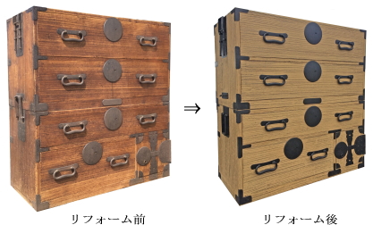 金具付きたんす(二段・扉付)