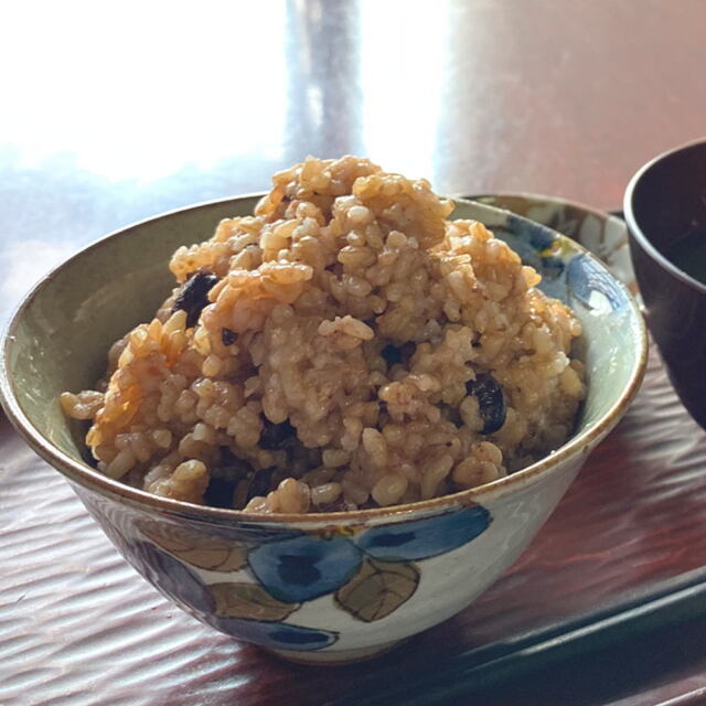 寝かせ玄米ごはんパック】小豆ブレンド[160g] 結わえる 玄米