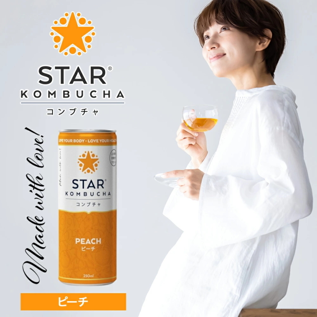お得なケース販売】スターコンブチャ ピーチ(発酵飲料)[250ml×24本