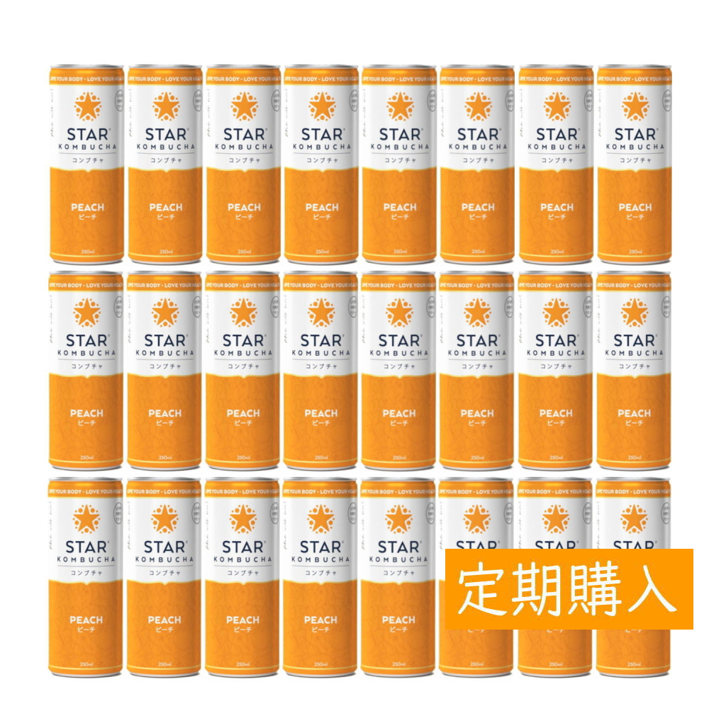 【定期購入】スターコンブチャ ピーチ(発酵飲料)[250ml×24本]STAR KOMBUCHA PEACH 紅茶キノコ 発酵ドリンク konbucha【常温便】