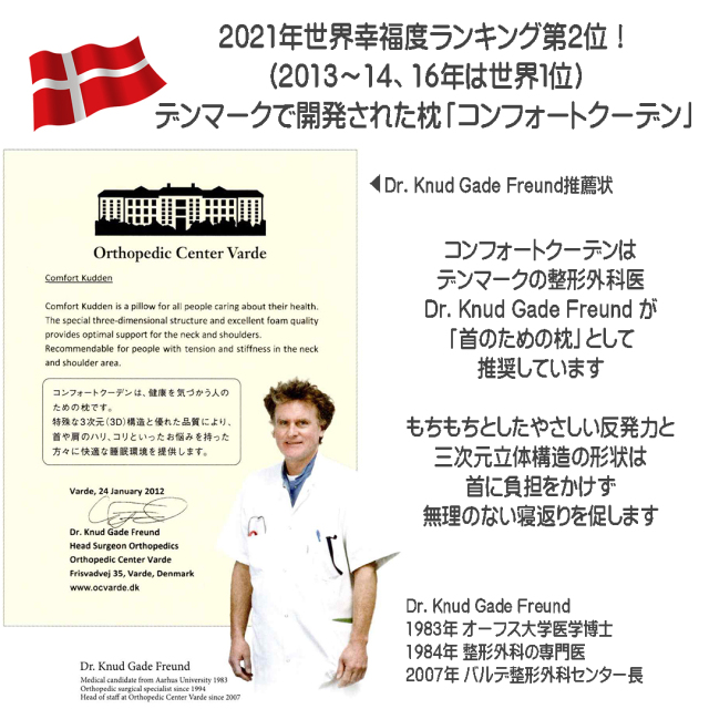 枕 コンフォートクーデン ビラベック 整形外科医推奨 首のための枕 首痛 肩こり ストレートネック ウレタンフォーム 送料無料