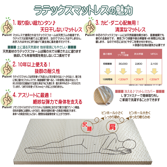 学割キャンペーン ラテックスマットレス 枕 セット