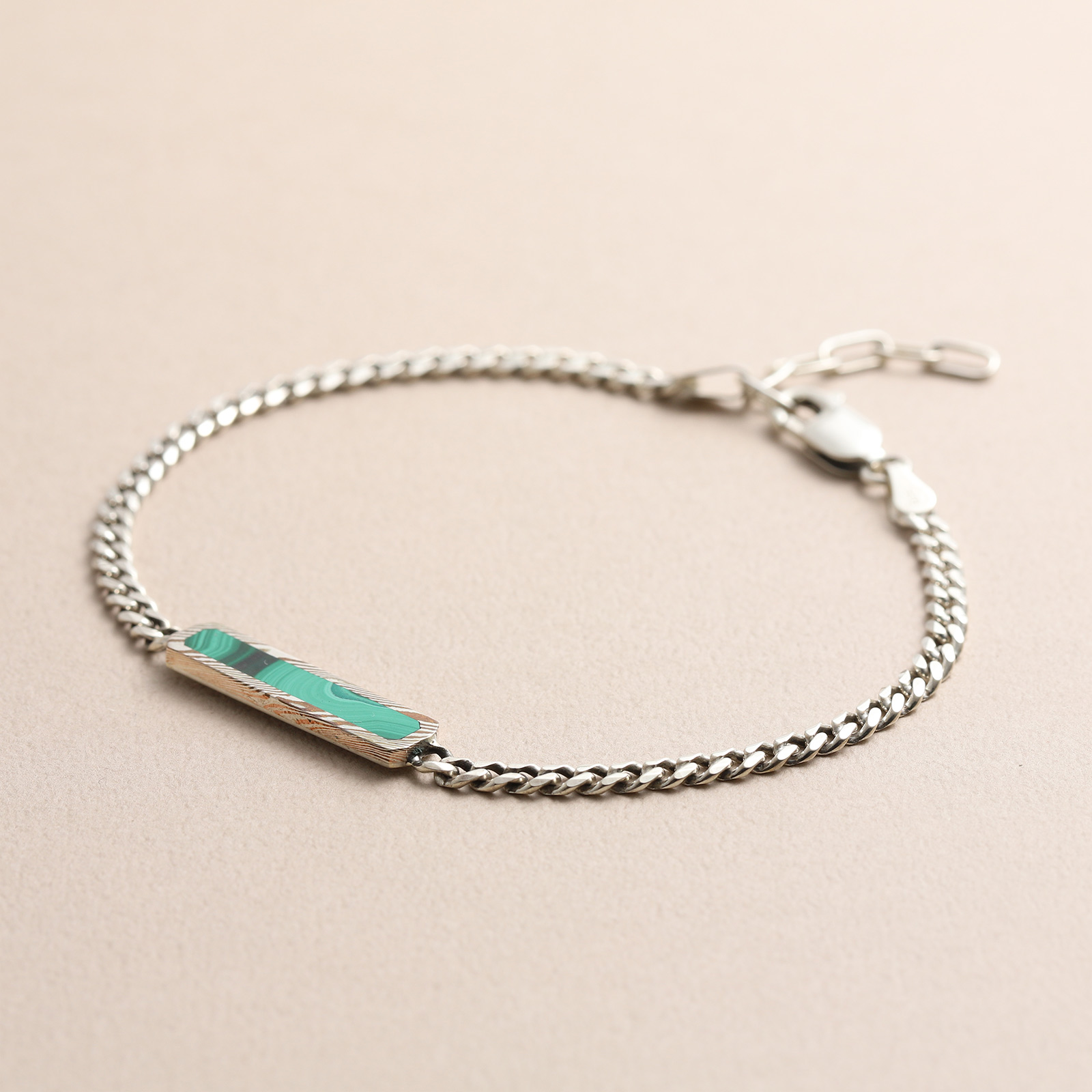 【一点物】レクトマラカイトチェーンブレスレット