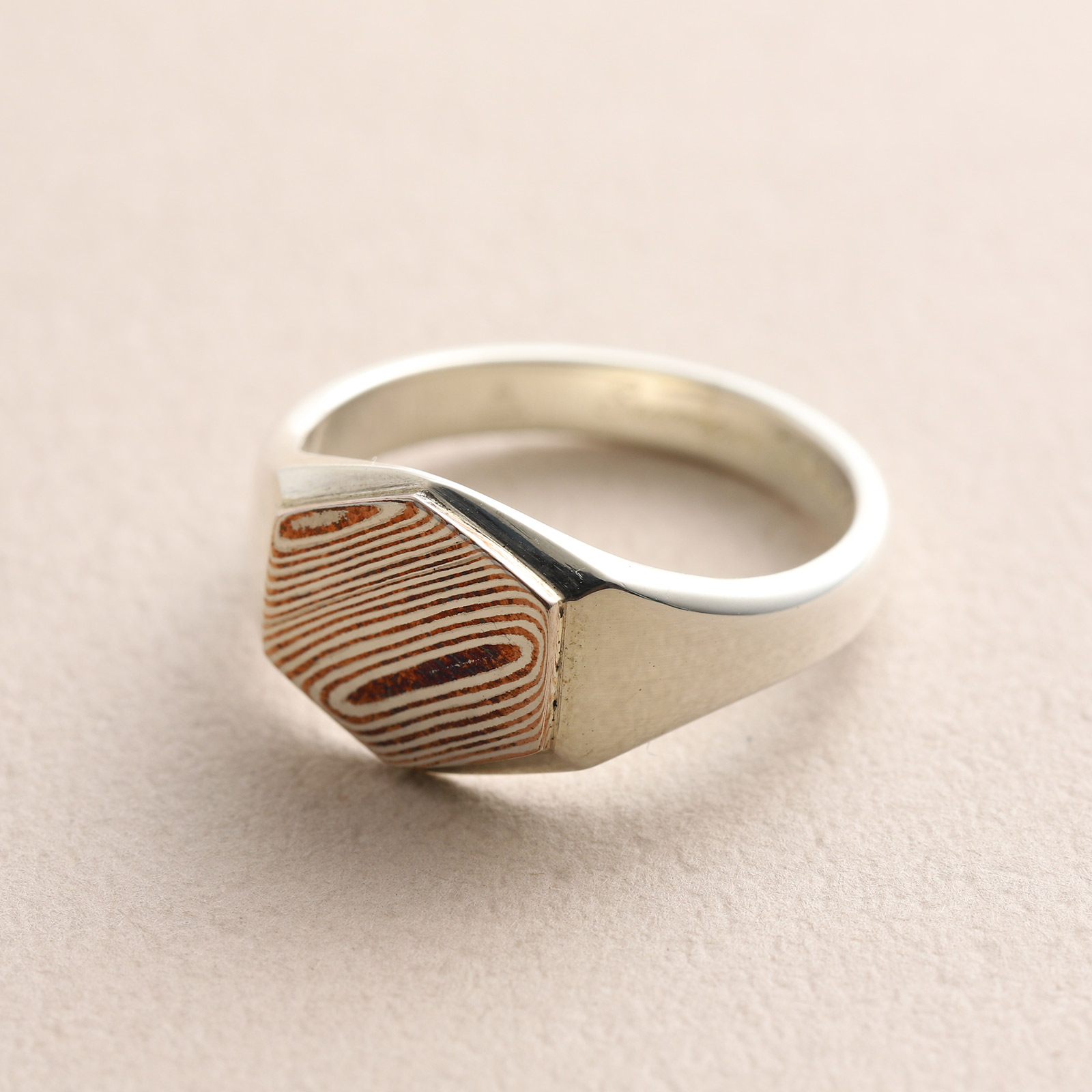 【一点物】モクメヘキサゴントップリング /20号