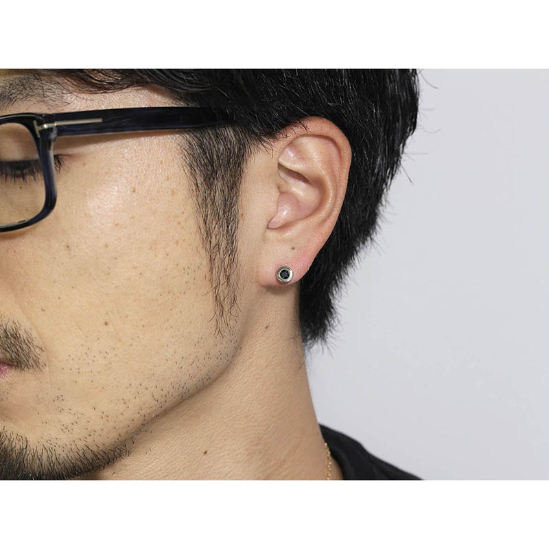 新品　シンパシーオブソウル　シャインピアス　ブラックサファイア SYMPATHY OF SOUL（シンパシーオブソウル） Shine Pierce - Silver w