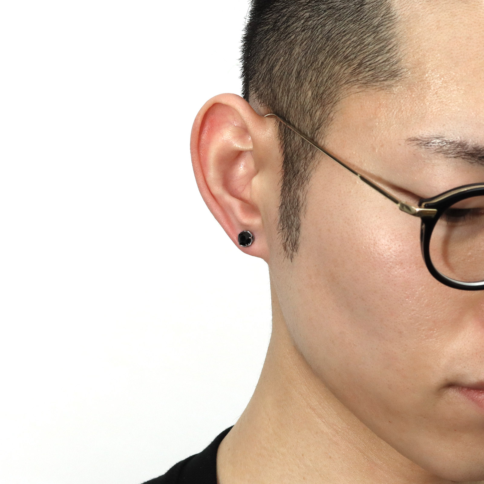 GARDEL（ガーデル） ROLLING STAR PIERCE - Silver w/Black CZ