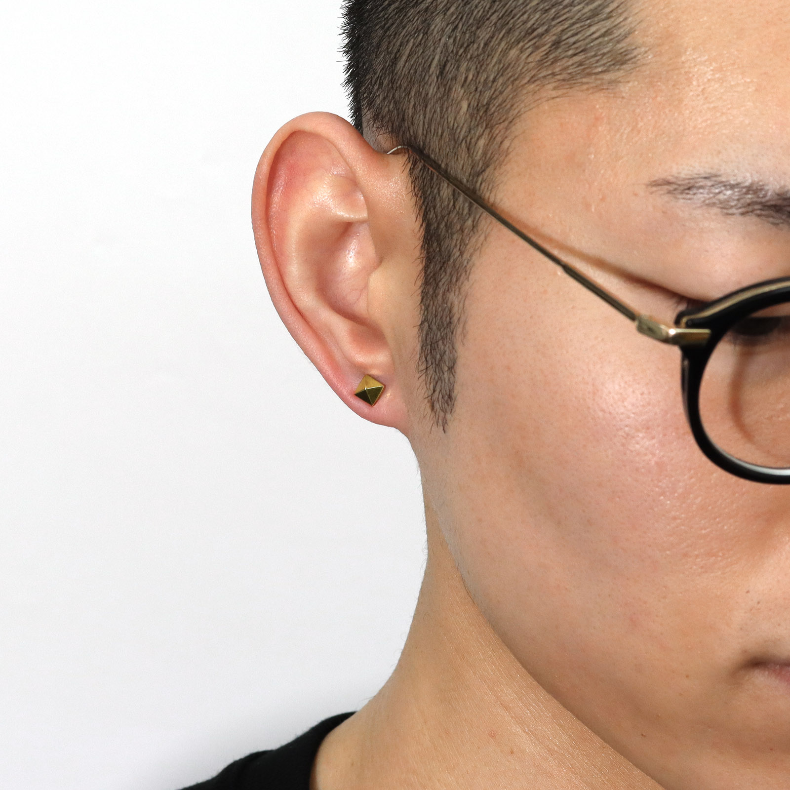 ゴールド ピアス 一目惚れ 1.5*1cm GARDEL（ガーデル） ONE STUDS PIERCE - K18Yellow Gold（ワンスタッズ
