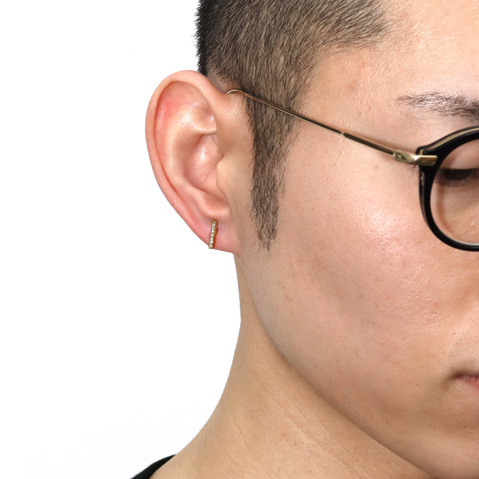 GARDEL（ガーデル） QUIET LINE PIERCE - K18Yellow Gold w/Diamond