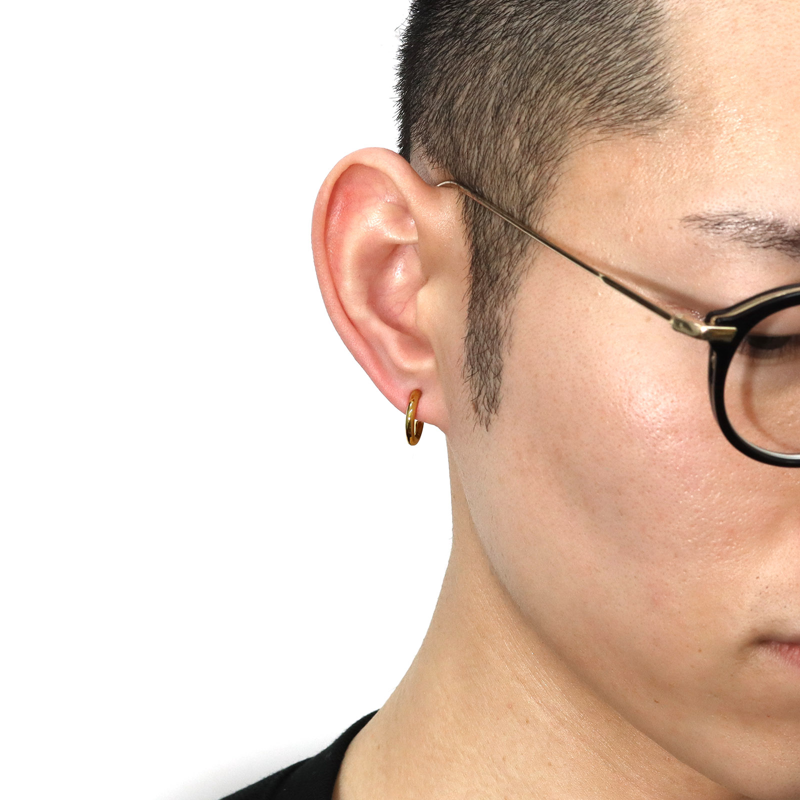 GARDEL（ガーデル） S.LINE HOOP PIERCE - K18Yellow Gold（サイド