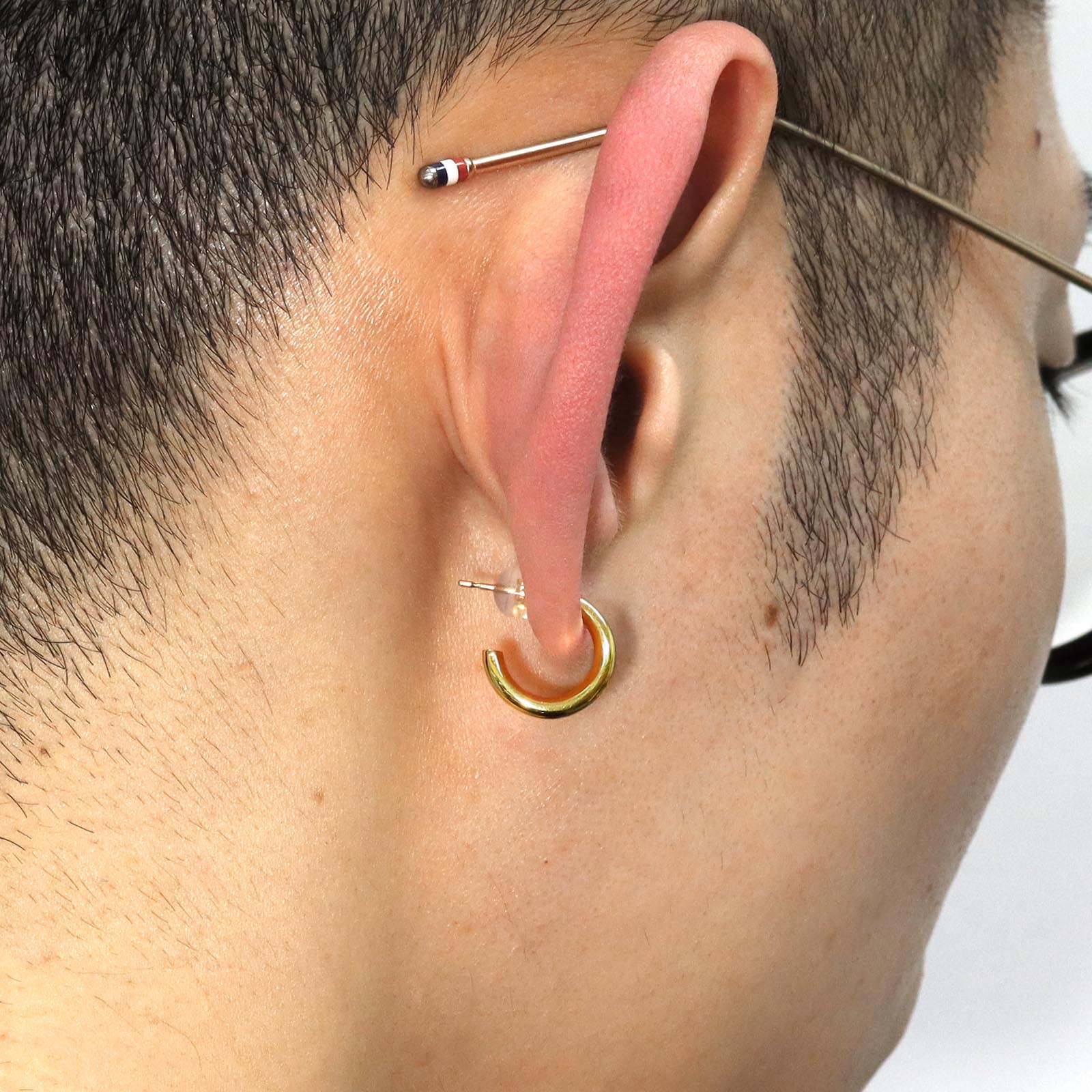 GARDEL（ガーデル） S.LINE HOOP PIERCE - K18Yellow Gold（サイド