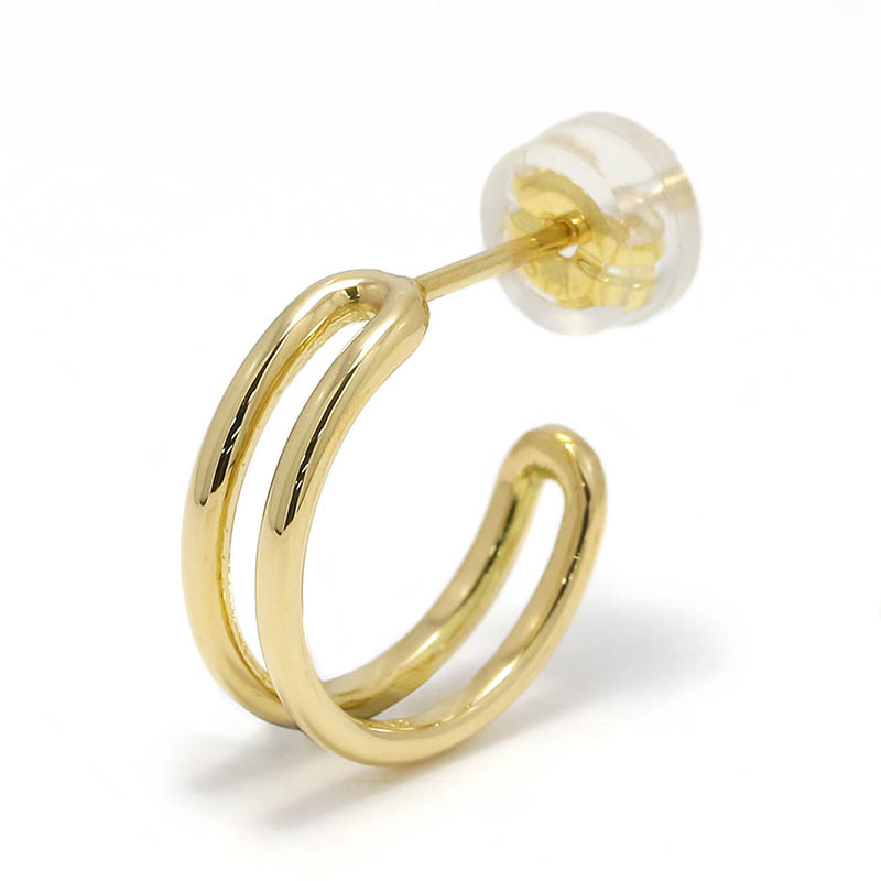 K18 イエローゴールドハギーピアス 5mm フープピアス 18k ムーンピアス 