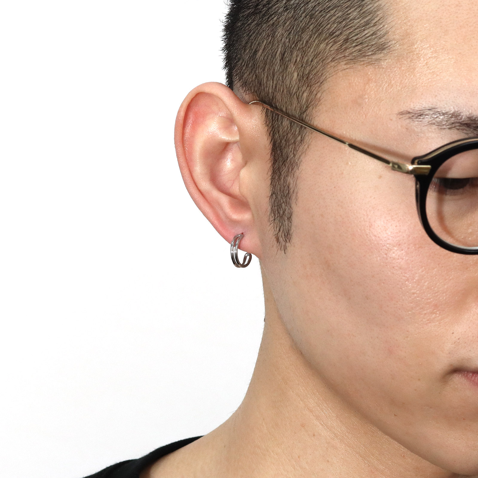 GARDEL（ガーデル） BANANA HOOP PIERCE - Silver（バナナフープピアス 