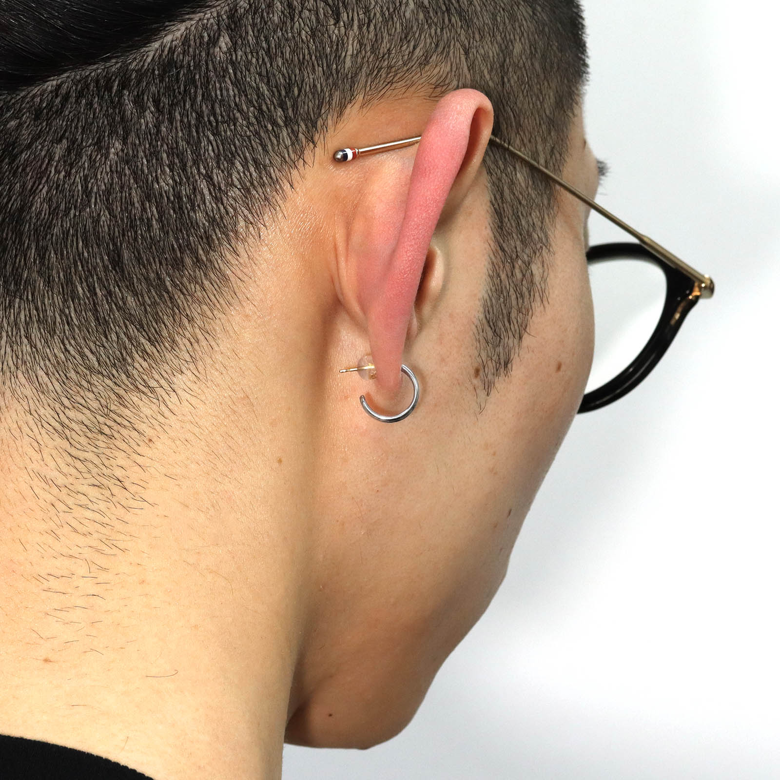 GARDEL（ガーデル） BANANA HOOP PIERCE - Silver（バナナフープピアス 