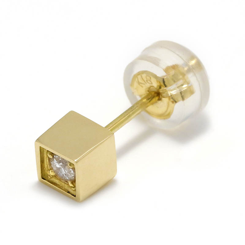 GARDEL（ガーデル） CUBE PIERCE - K18Yellow Gold w/Diamond 