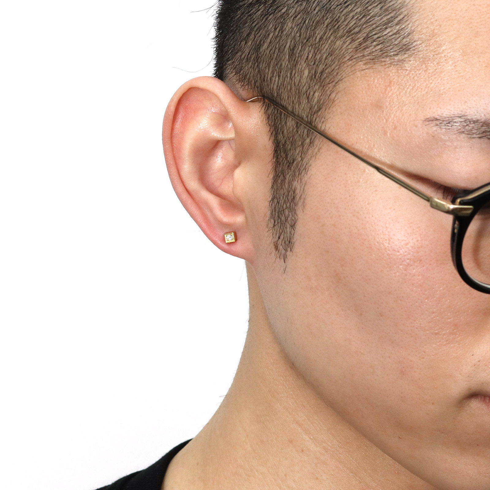 GARDEL（ガーデル） CUBE PIERCE - K18Yellow Gold w/Diamond 