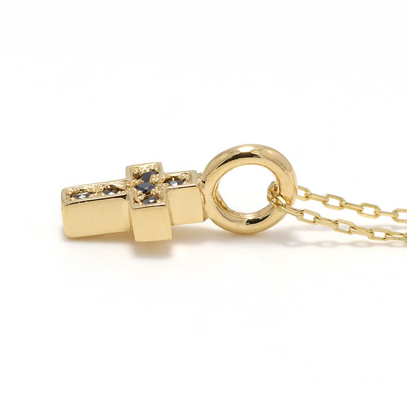 ガーデル　フェアリークロス　ネックレス　18k　gardel イエローゴールド GARDEL（ガーデル） FAIRY CROSS NECKLACE - K18Yellow Gold w/Black