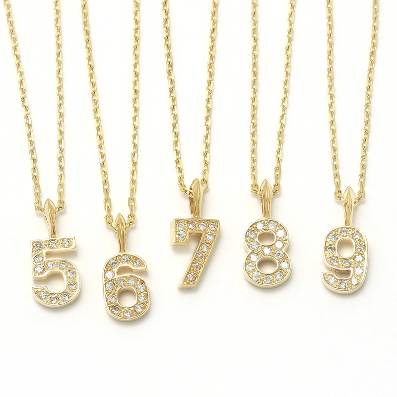 GARDEL（ガーデル） NUMBER NECKLACE - K18Yellow Gold w/Diamond