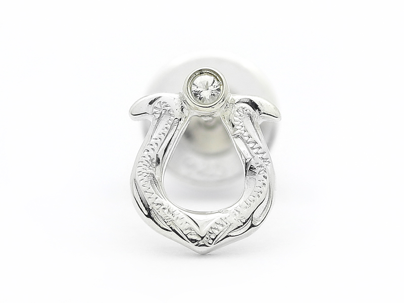 Horseshoe Pierce - Silver w/CZ